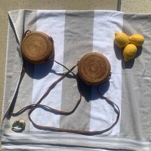 NWT Brown Rattan Crossbody Bag PENELOPE CASE SIZE OS